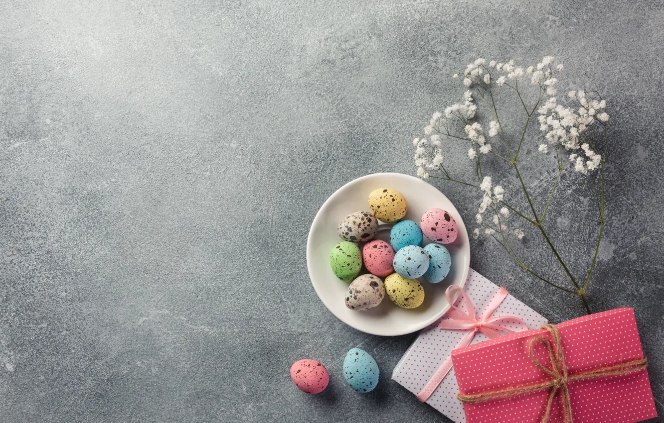 Photo wallpaper holiday, Easter, gifts, composition, eggs