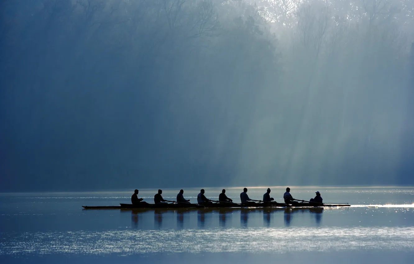Photo wallpaper people, Canoe, rowing