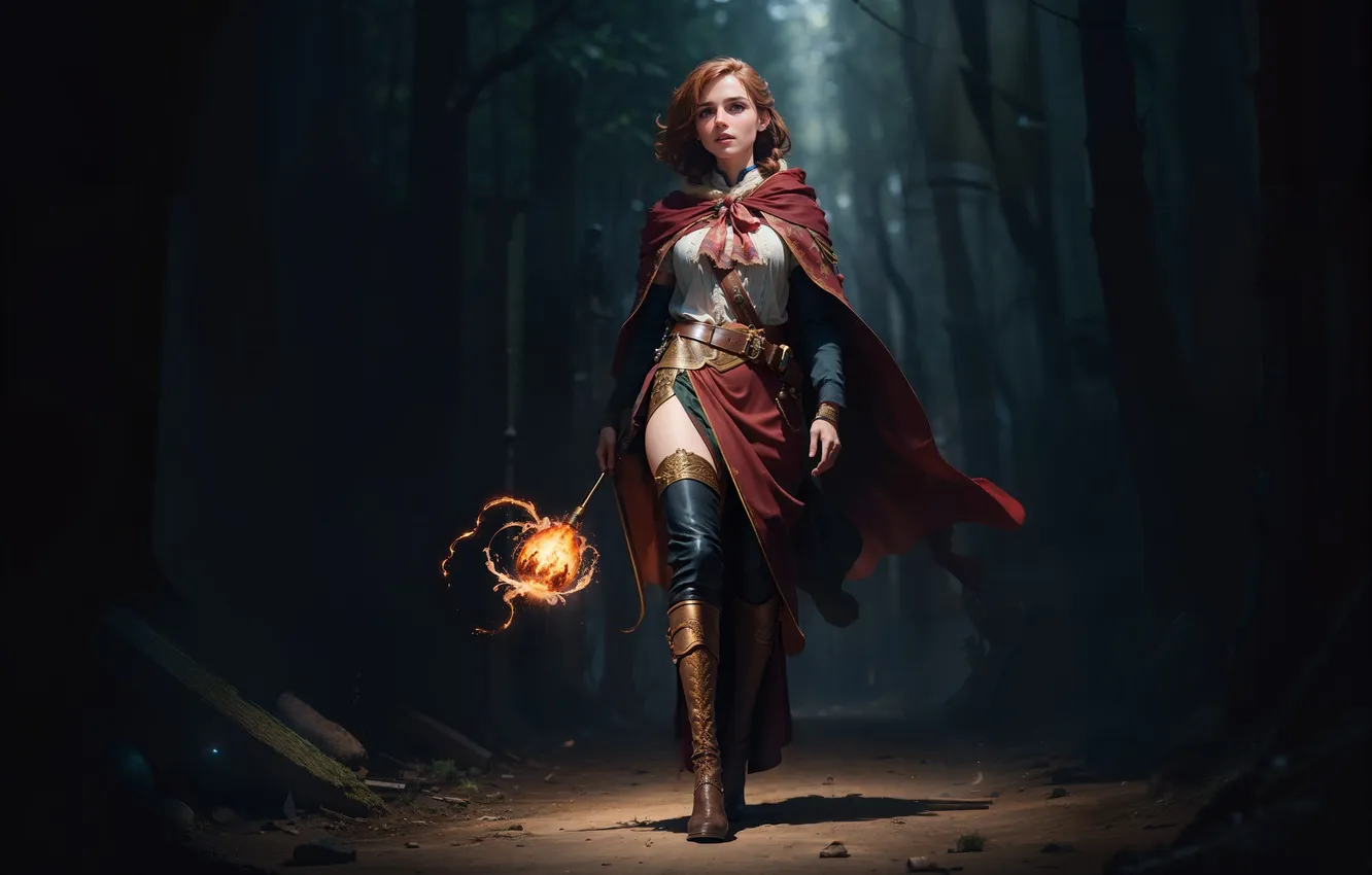 Photo wallpaper girl, trail, fantasy