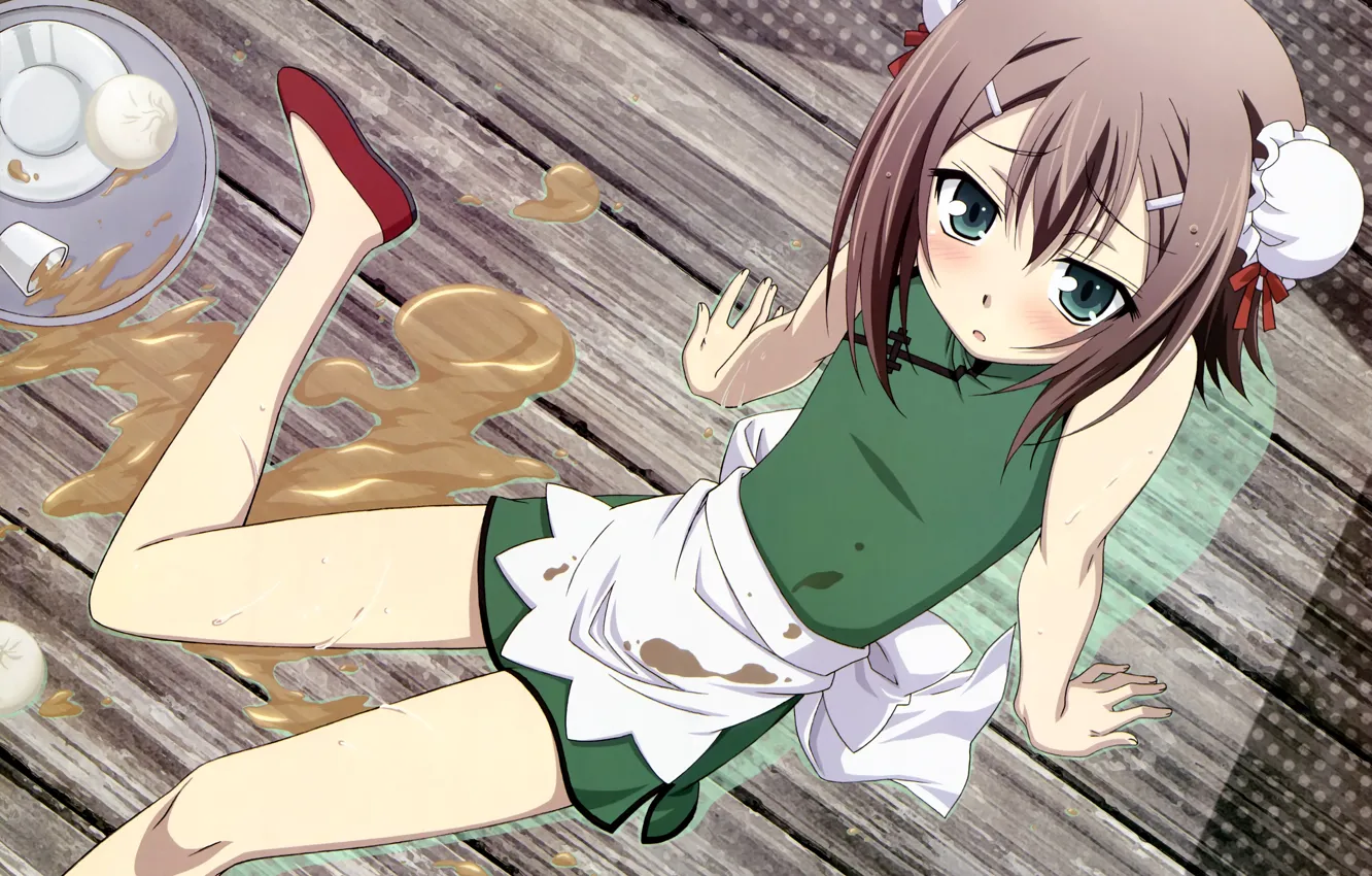 Photo wallpaper puddle, floor, blush, guy, sitting, art, tray, the waiters