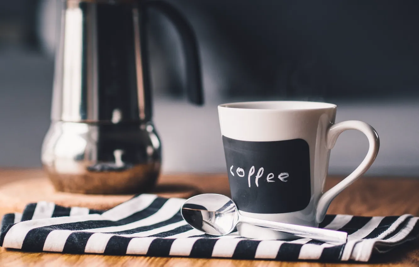 Photo wallpaper coffee, kettle, Cup, chashka, kofe, Anna Bogush
