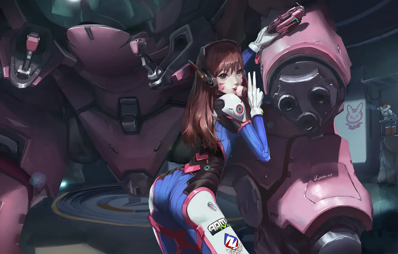 Photo wallpaper mecha, games, Overwatch, D.Va