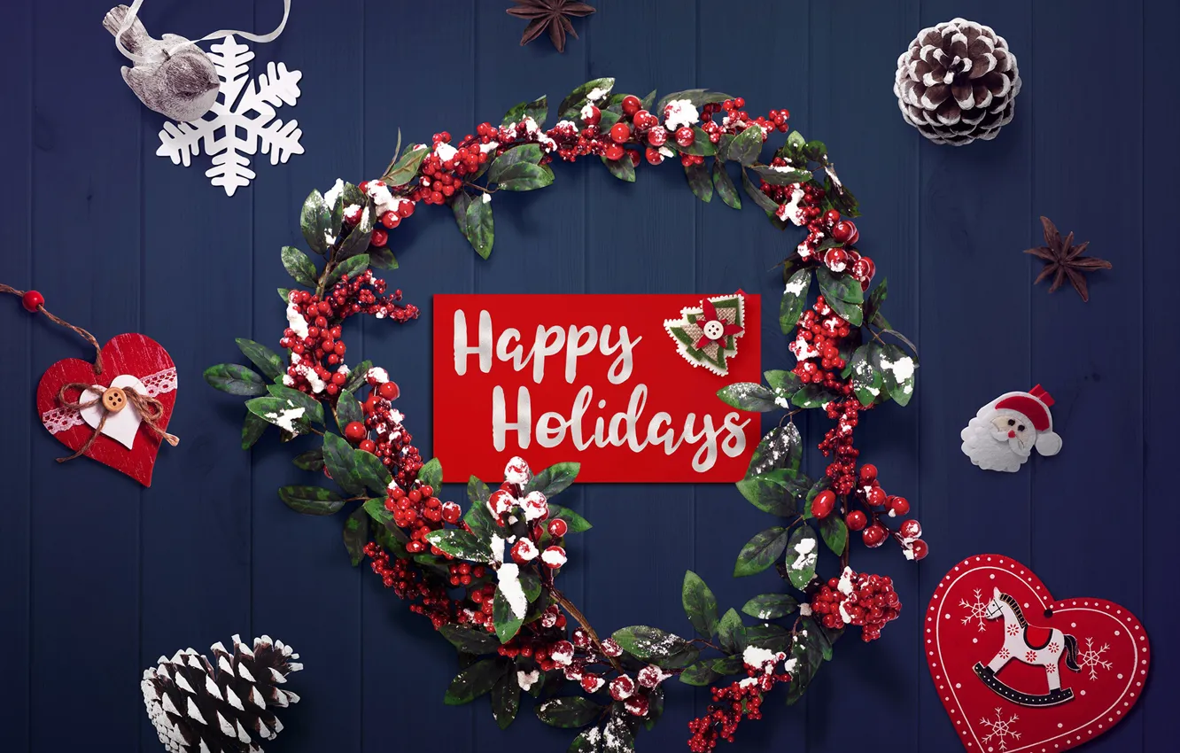 Photo wallpaper decoration, background, heart, Christmas, New year, new year, happy, Christmas