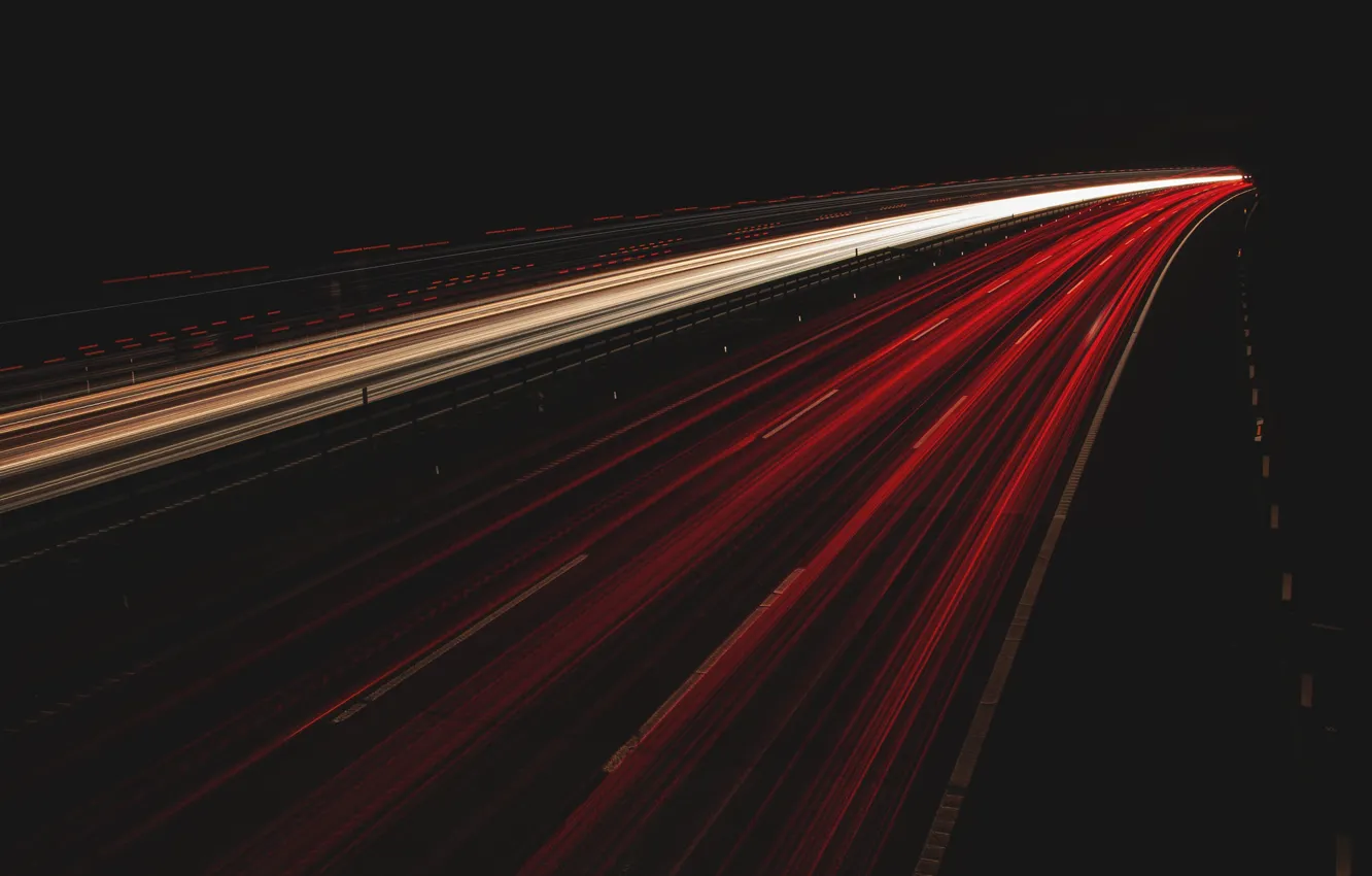 Photo wallpaper road, night, lights