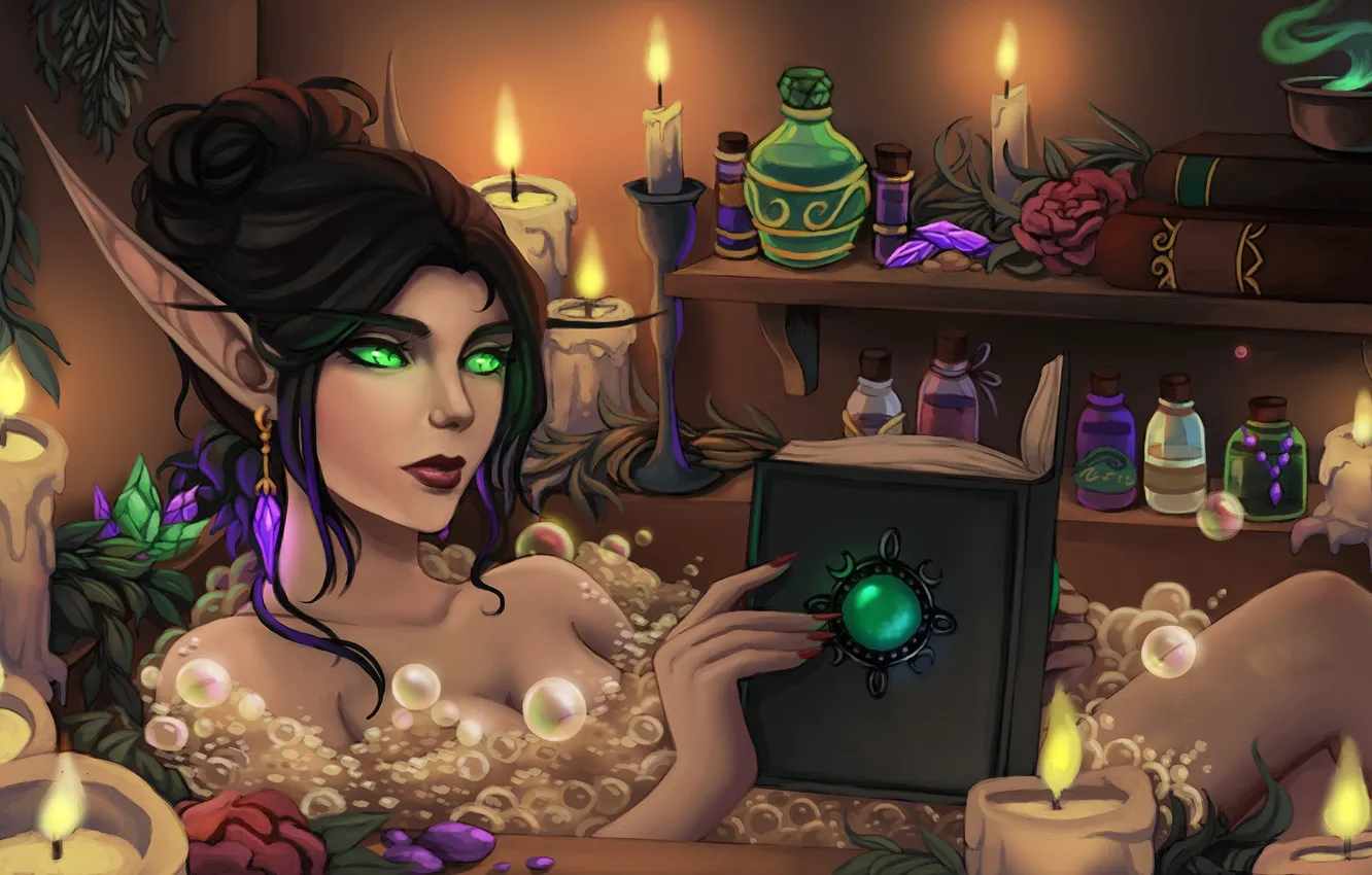 Photo wallpaper girl, World of Warcraft, elf