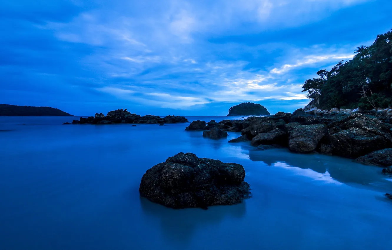Photo wallpaper beach, the ocean, dawn, Phuket, twilight, Kata Beach