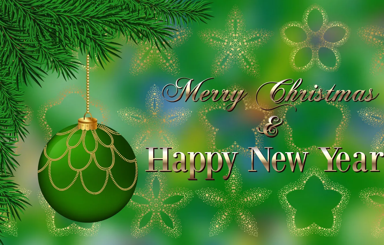 Photo wallpaper Congratulations, Christmas, New Year, Bauble