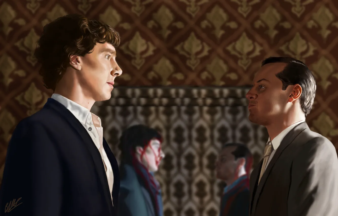 Photo wallpaper Sherlock Holmes, Benedict Cumberbatch, Benedict Cumberbatch, Sherlock, Jim Moriarty, Sherlock BBC, Sherlock (TV series), by …