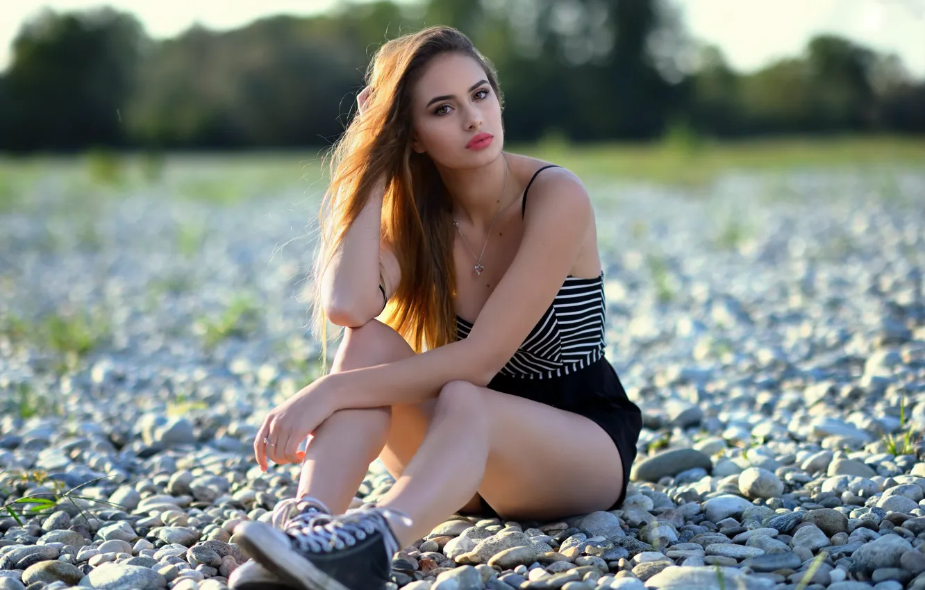 Photo wallpaper look, girl, portrait
