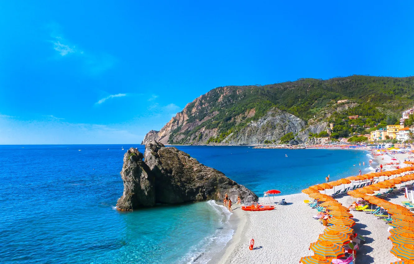 Photo wallpaper sea, beach, rocks, shore, Italy, landscape, Italy, travel