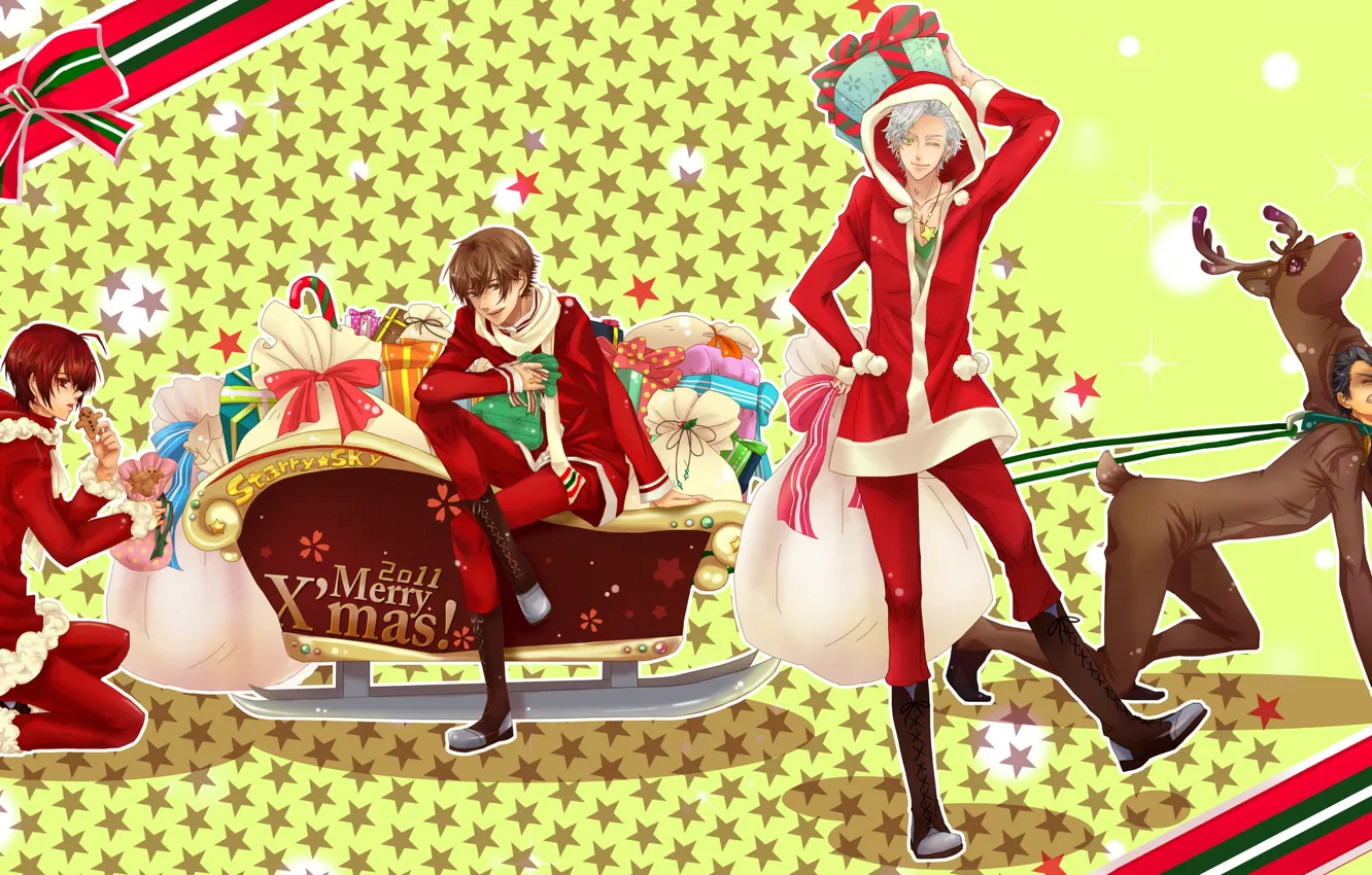 Photo wallpaper anime (2011), new year, Starry Sky, Starry★Sky, visual novel, Christmas, guys