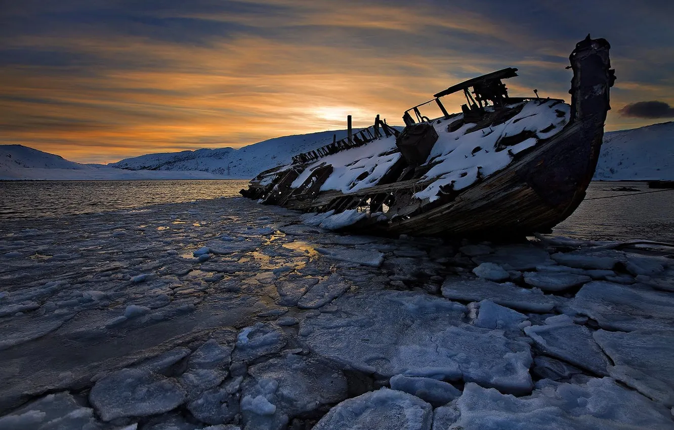 Photo wallpaper sea, the sky, landscape, sunset, nature