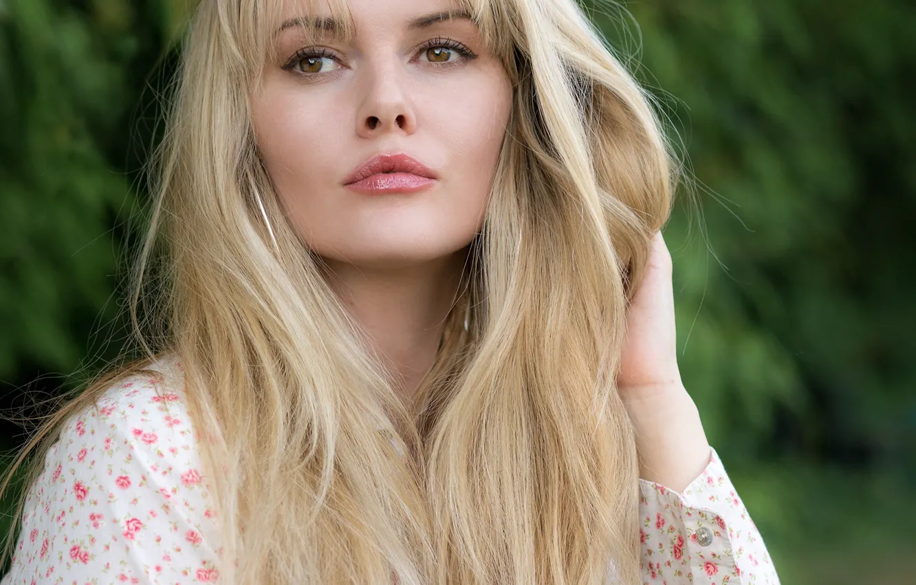 Photo wallpaper look, blonde, model, Carla Monaco