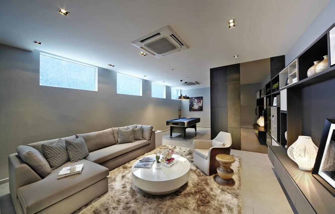 Photo wallpaper design, style, room, interior, Billiards