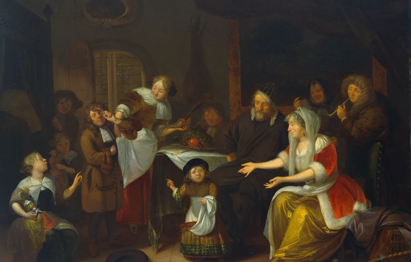 Photo wallpaper Richard Brakenburg, mythology, picture, The Feast Of St. Nicholas