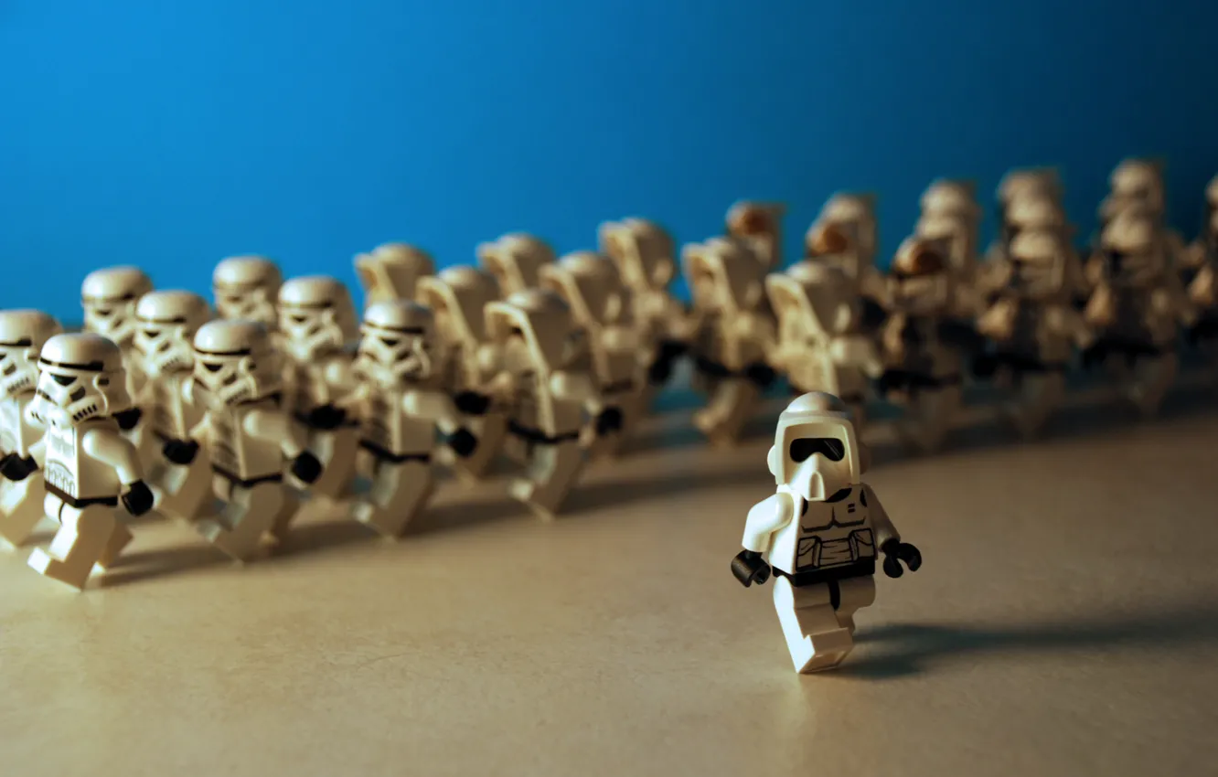 Photo wallpaper Star Wars, attack, Empire, LEGO, Lego, troopers, March