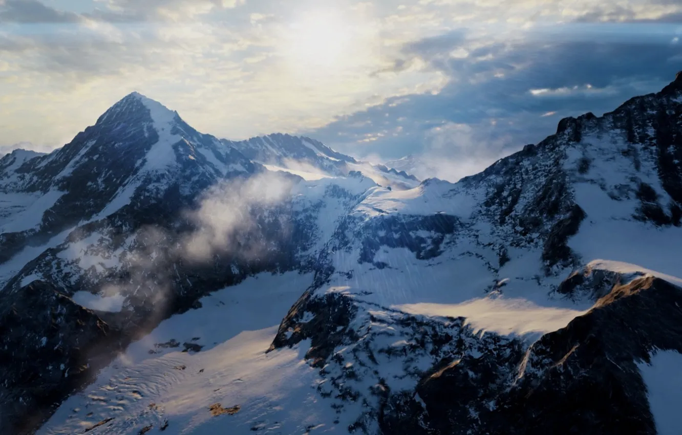 Photo wallpaper mountains, landscape nature, battlefied1