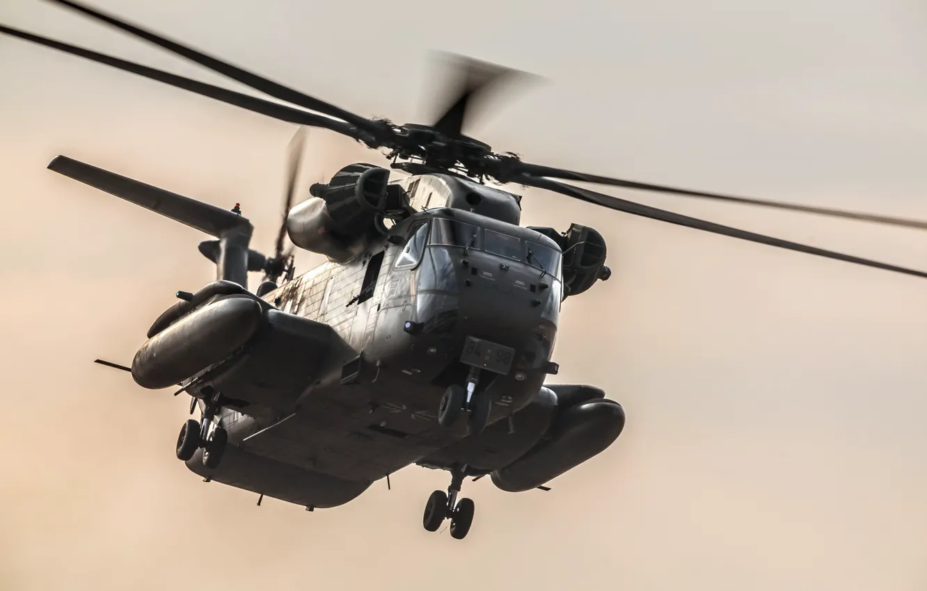 Photo wallpaper helicopter, transport, heavy, CH-53GS