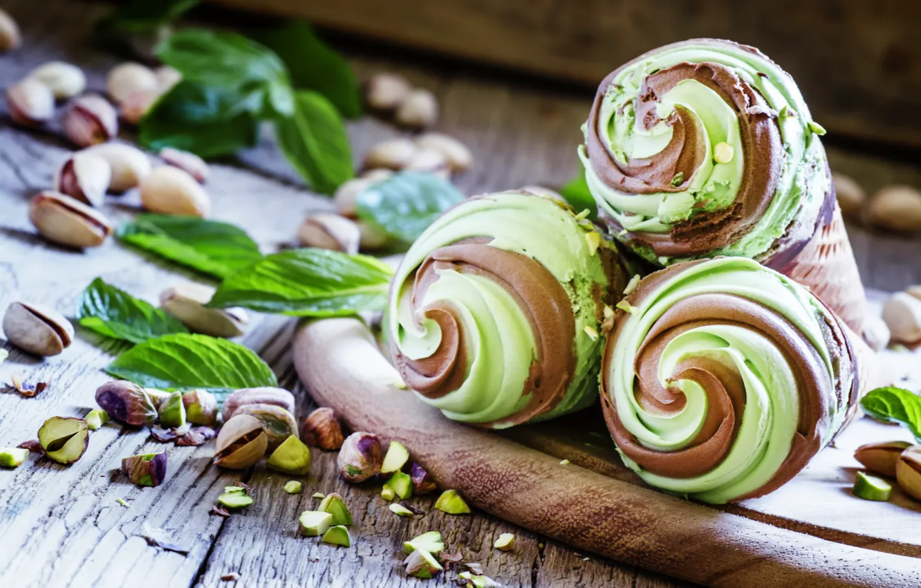 Photo wallpaper chocolate, ice cream, nuts, dessert, sweet, chocolate, sweet, dessert