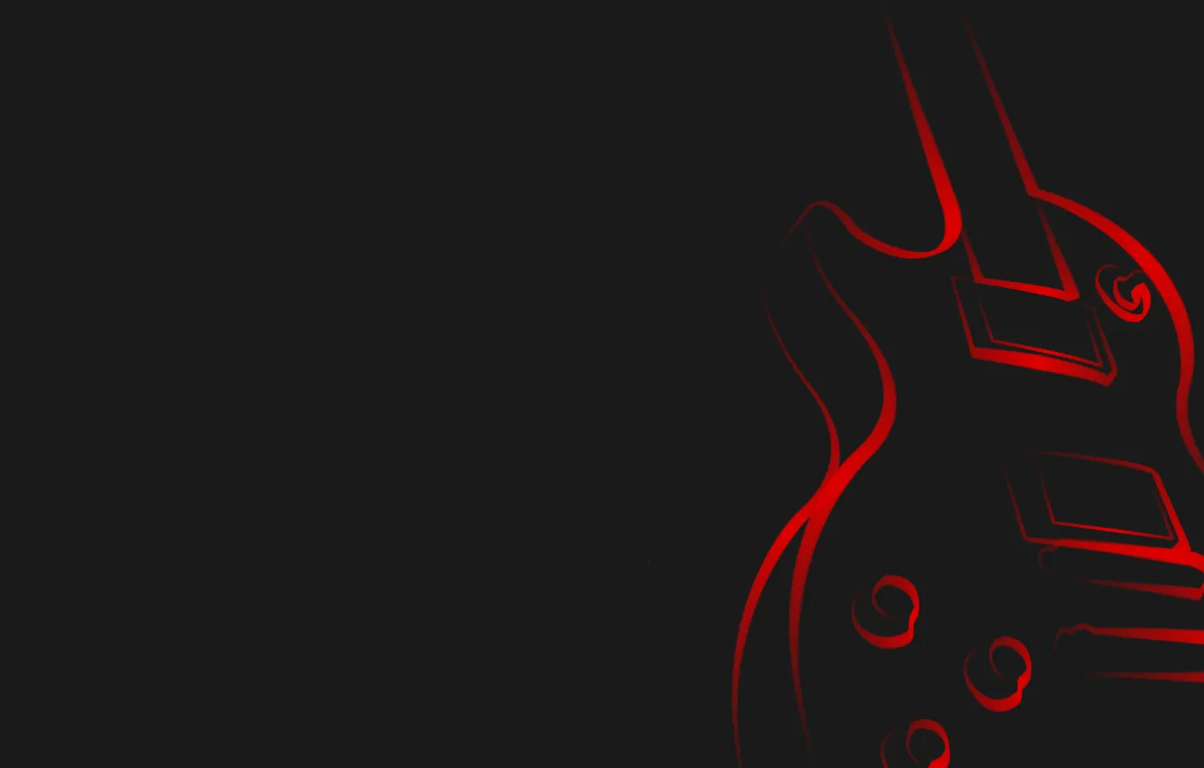 Photo wallpaper music, guitar, minimalism, guitar, Music, the dark background, Minimalism, dark background