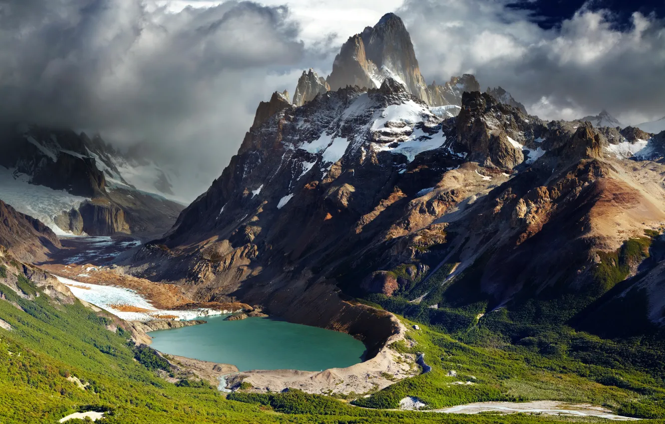 Photo wallpaper mountains, lake, panorama, gorge, Argentina, Patagonia