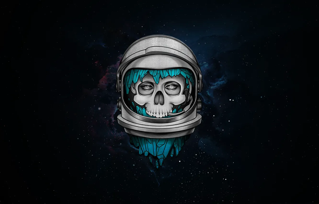 Photo wallpaper Skull, Helmet, Astronaut, Canada, Stars, Space, Art, Music