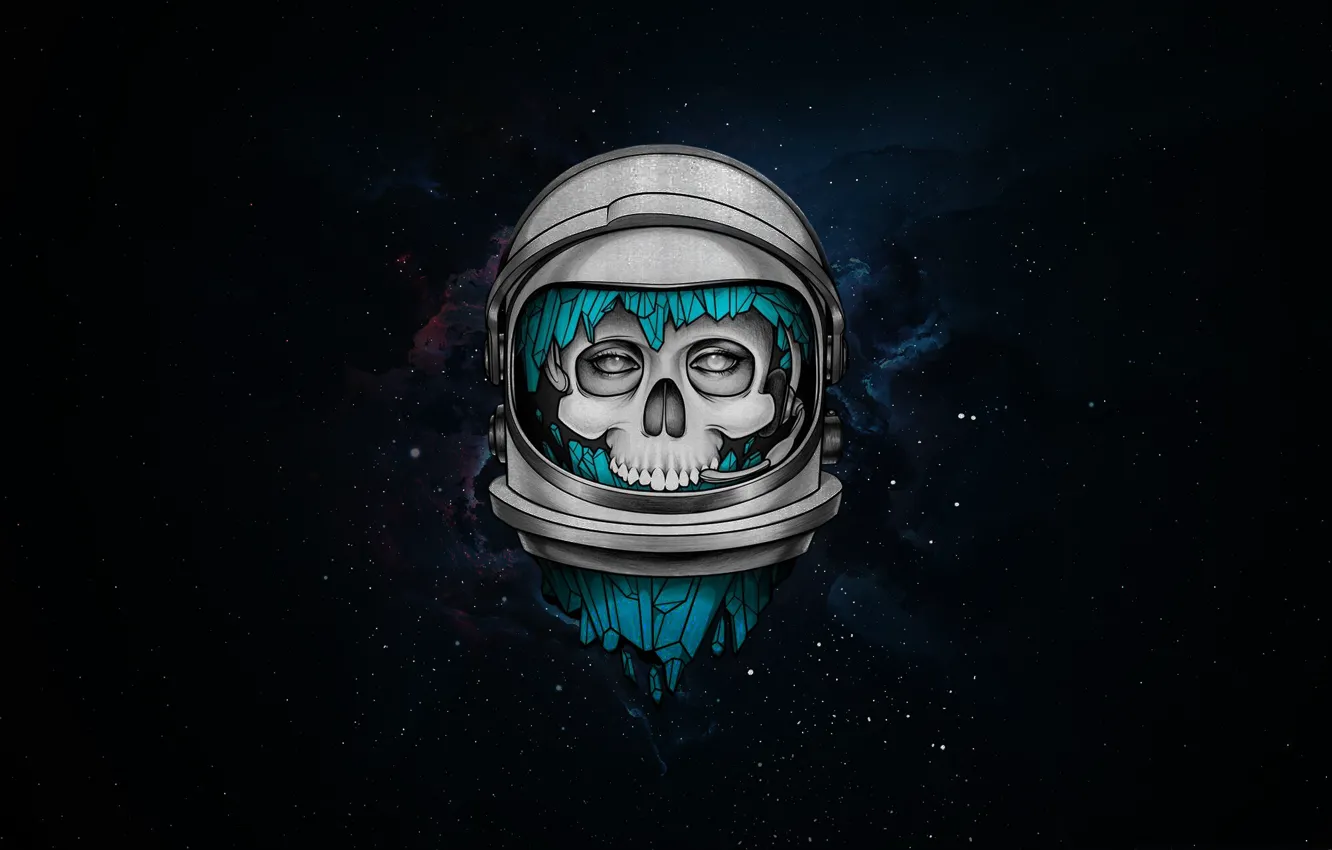 Photo wallpaper skull, astronaut, space, helmet, sake, Canada, Music, art