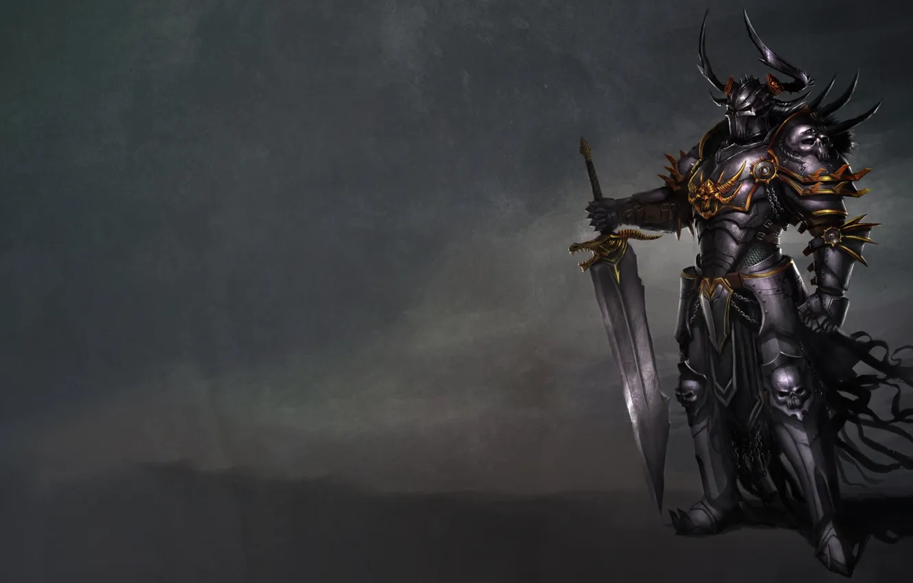 Photo wallpaper sword, fantasy, armor, style, art, man, blade, warrior