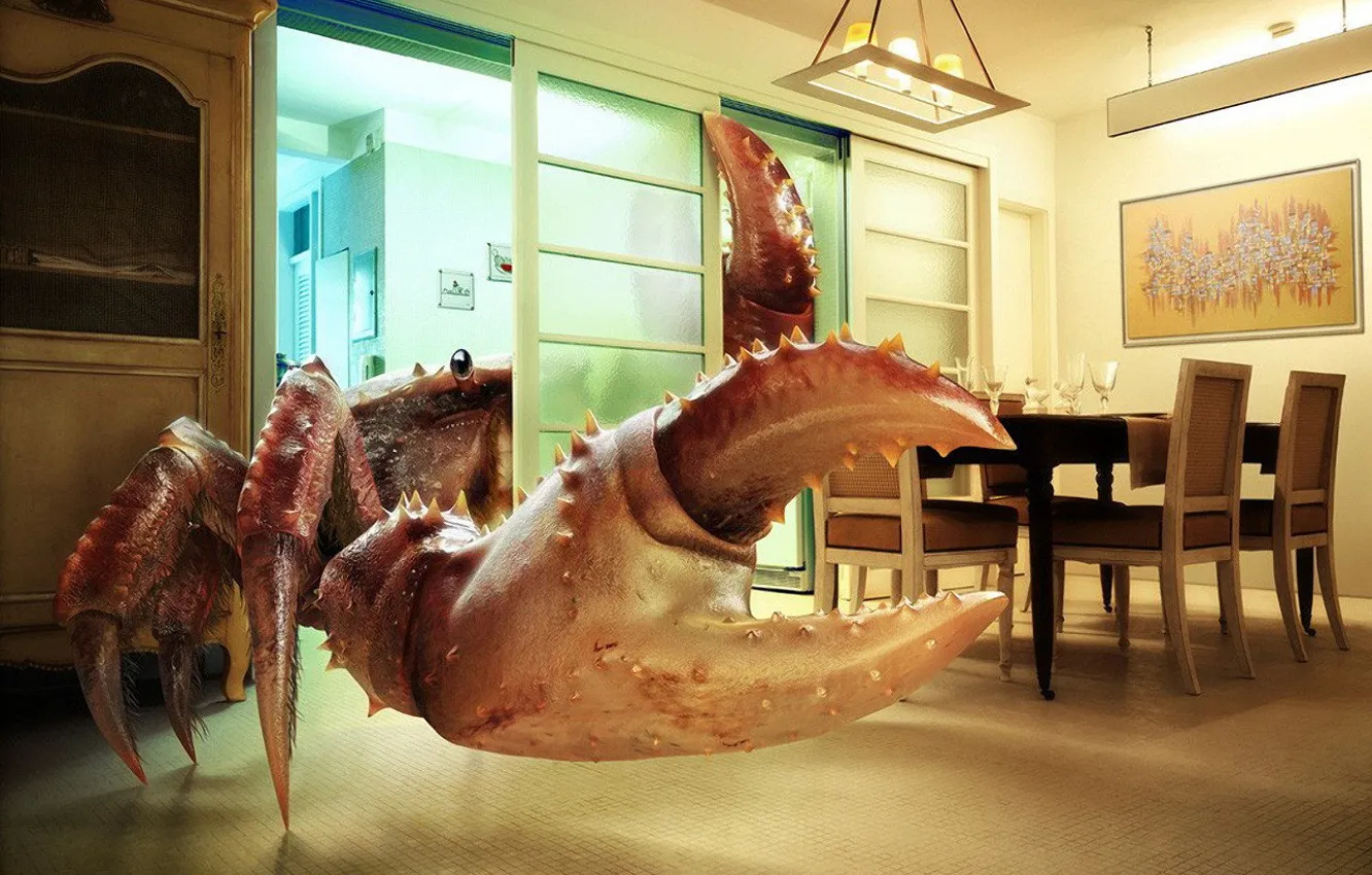 Photo wallpaper room, Crab, Giant