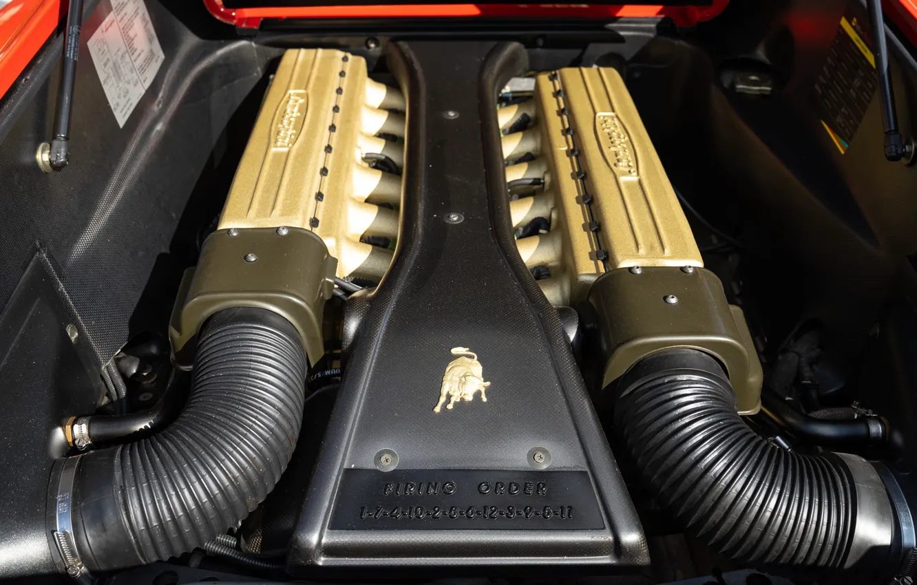 Photo wallpaper Lamborghini, V12, Diablo, engine, Lamborghini Diablo SE30