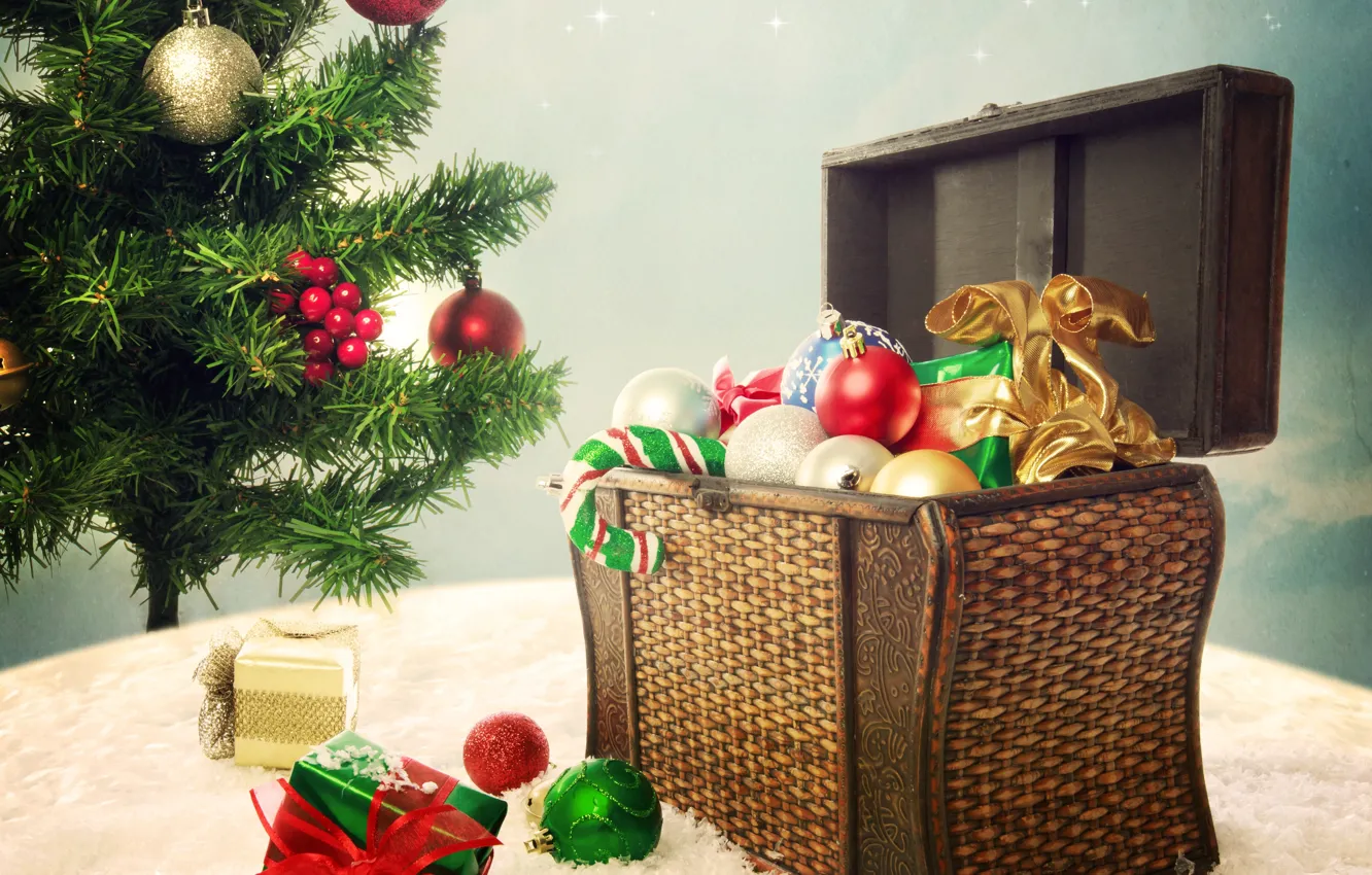 Photo wallpaper balls, decoration, holiday, New Year, Christmas, Christmas, New Year, christmas tree