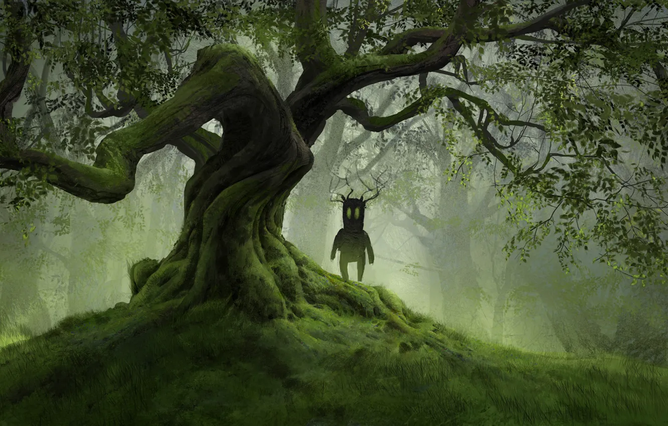 Photo wallpaper trees, being, fantasy