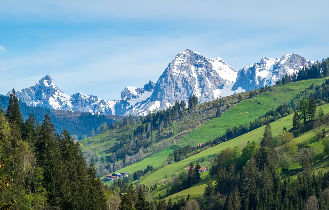 Photo wallpaper the sky, landscape, mountains, Austria