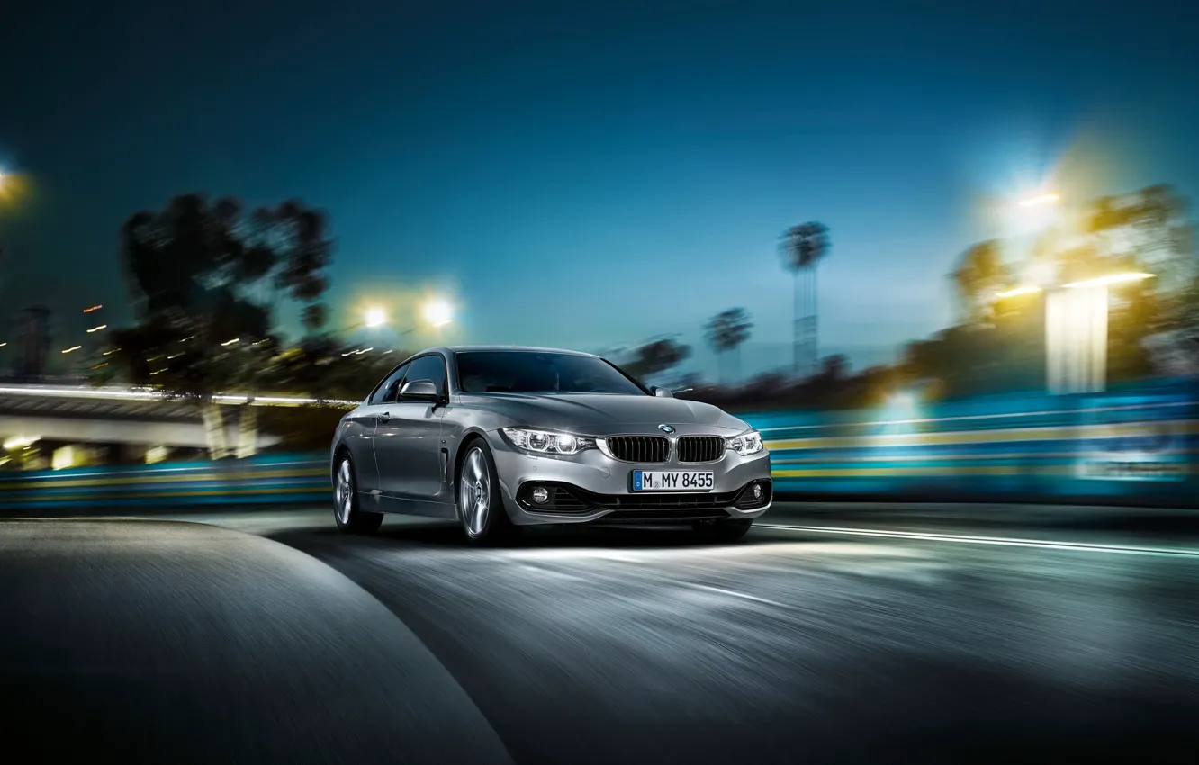 Photo wallpaper night, photo, BMW, car, 2014, 4 series, Coupe F32