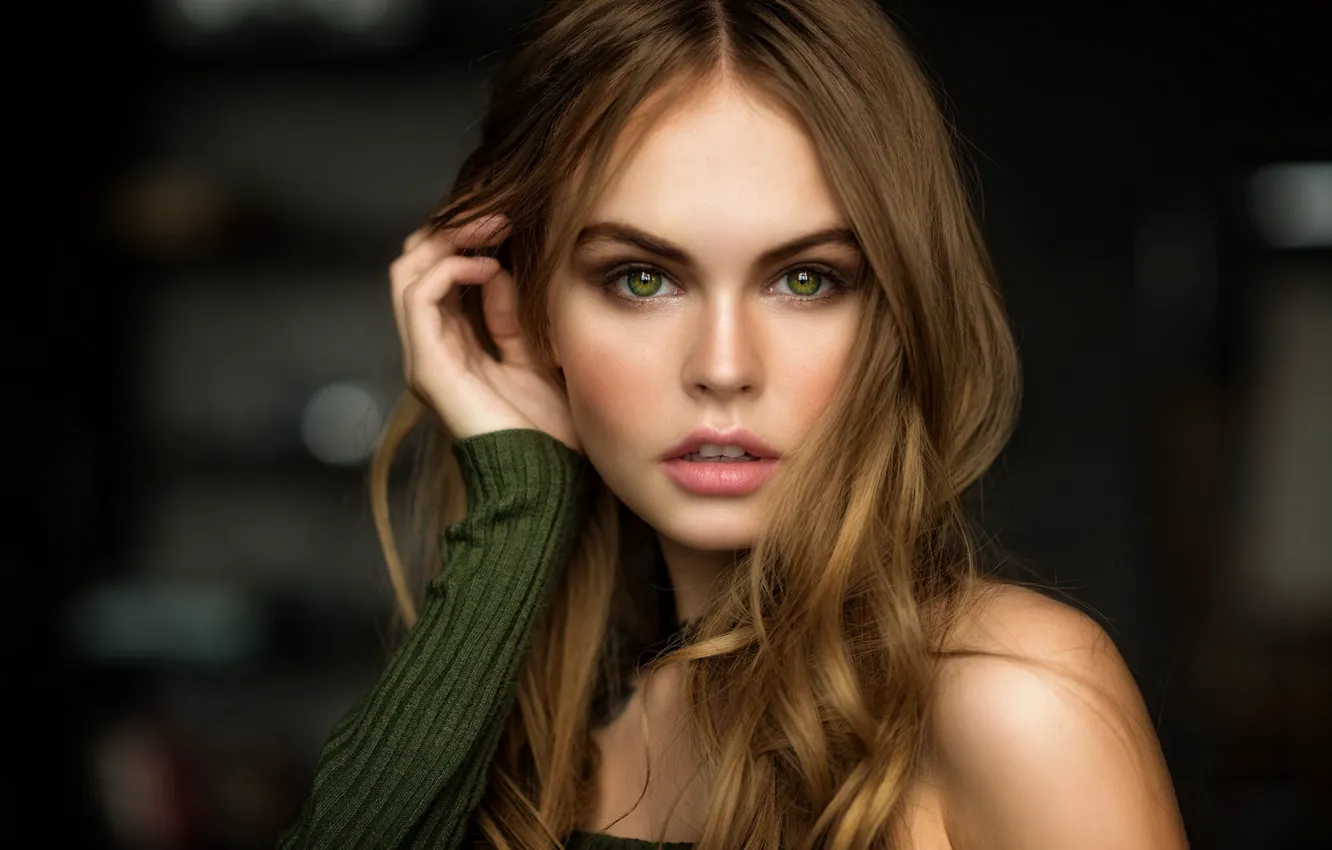 Photo wallpaper look, pose, model, portrait, makeup, hairstyle, brown hair, beauty