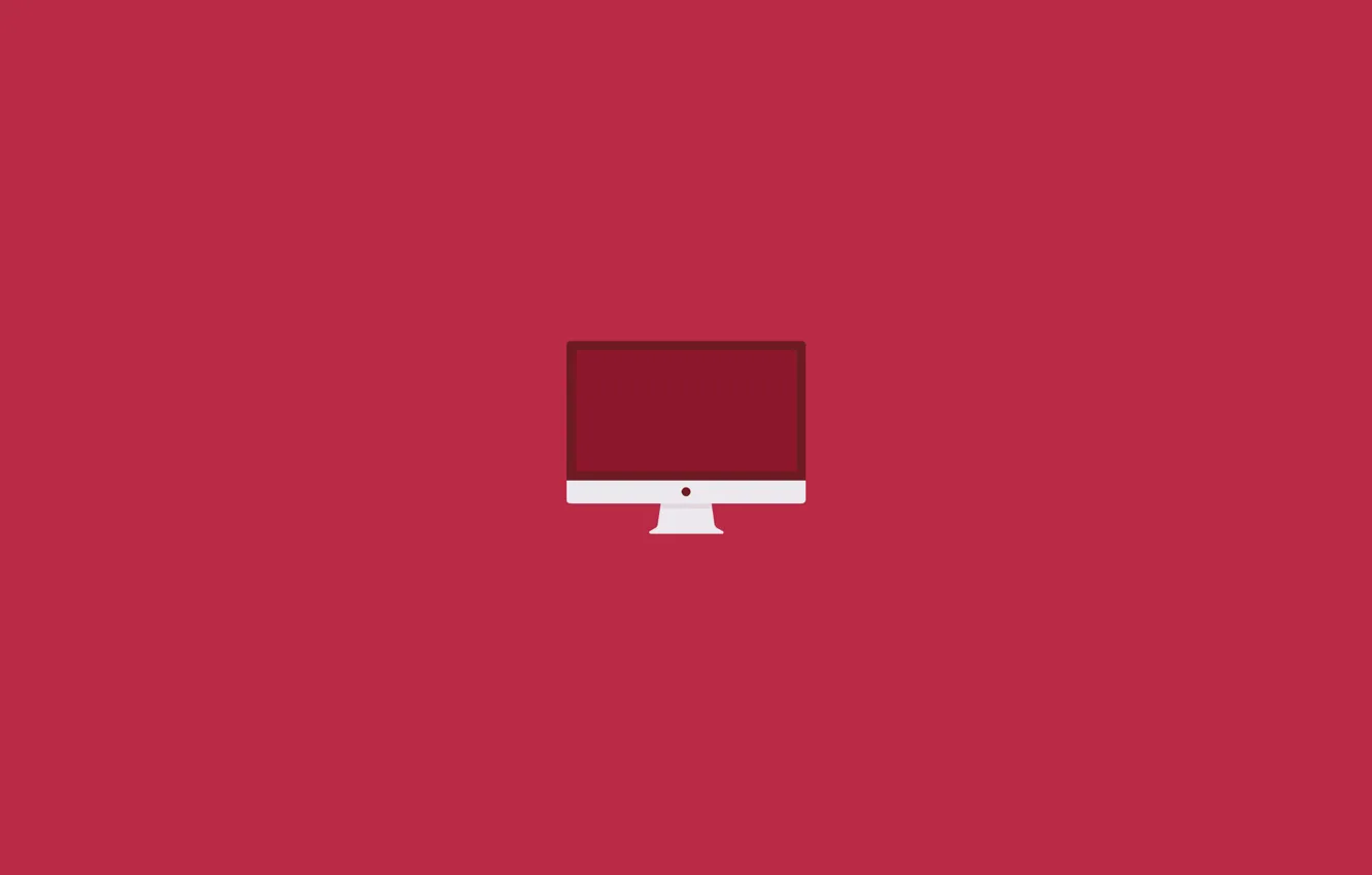 Photo wallpaper computer, red, background, color, Mac, apple, minimalism, logo