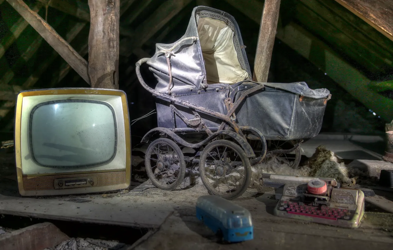 Photo wallpaper background, TV, stroller