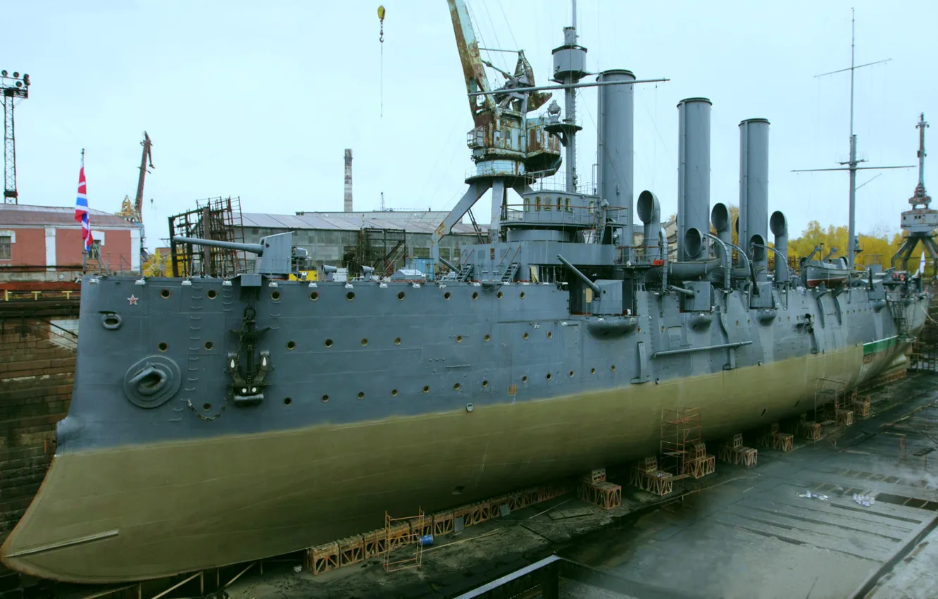 Photo wallpaper Aurora, Doc, cruiser, restoration