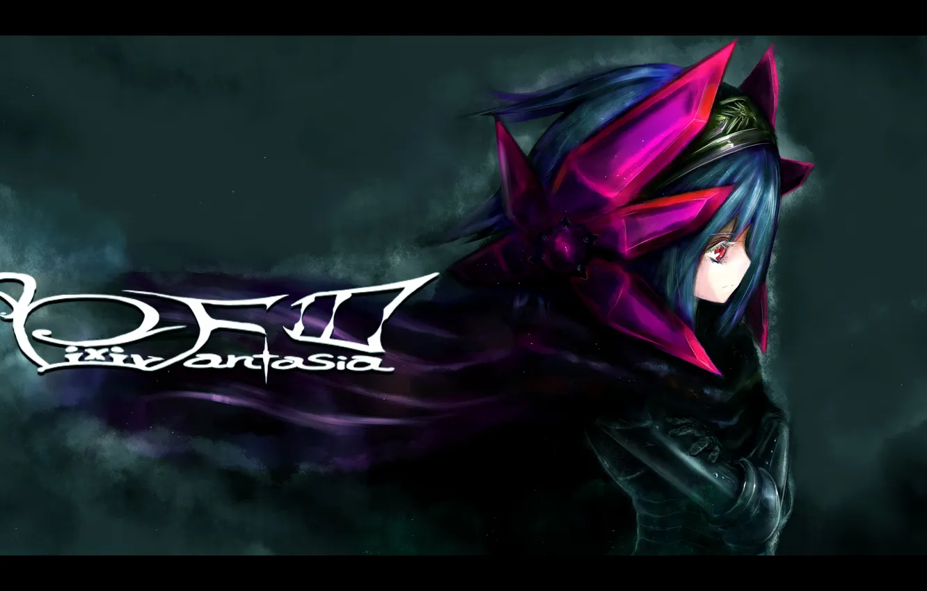 Photo wallpaper girl, the darkness, anime, art, helmet, armor, cloak, kotoba noriaki