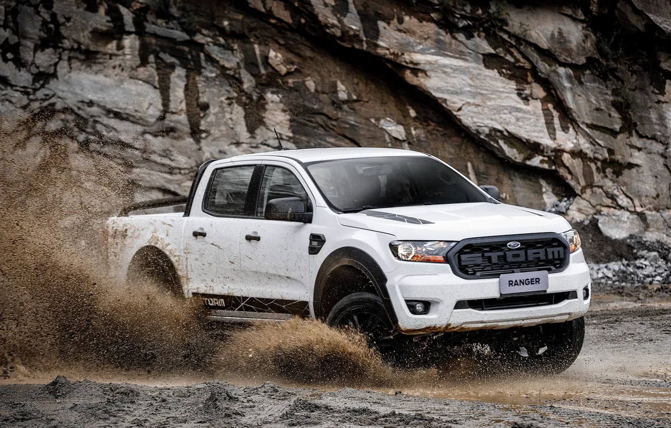 Photo wallpaper white, Ford, pickup, Storm, Ranger, 2020