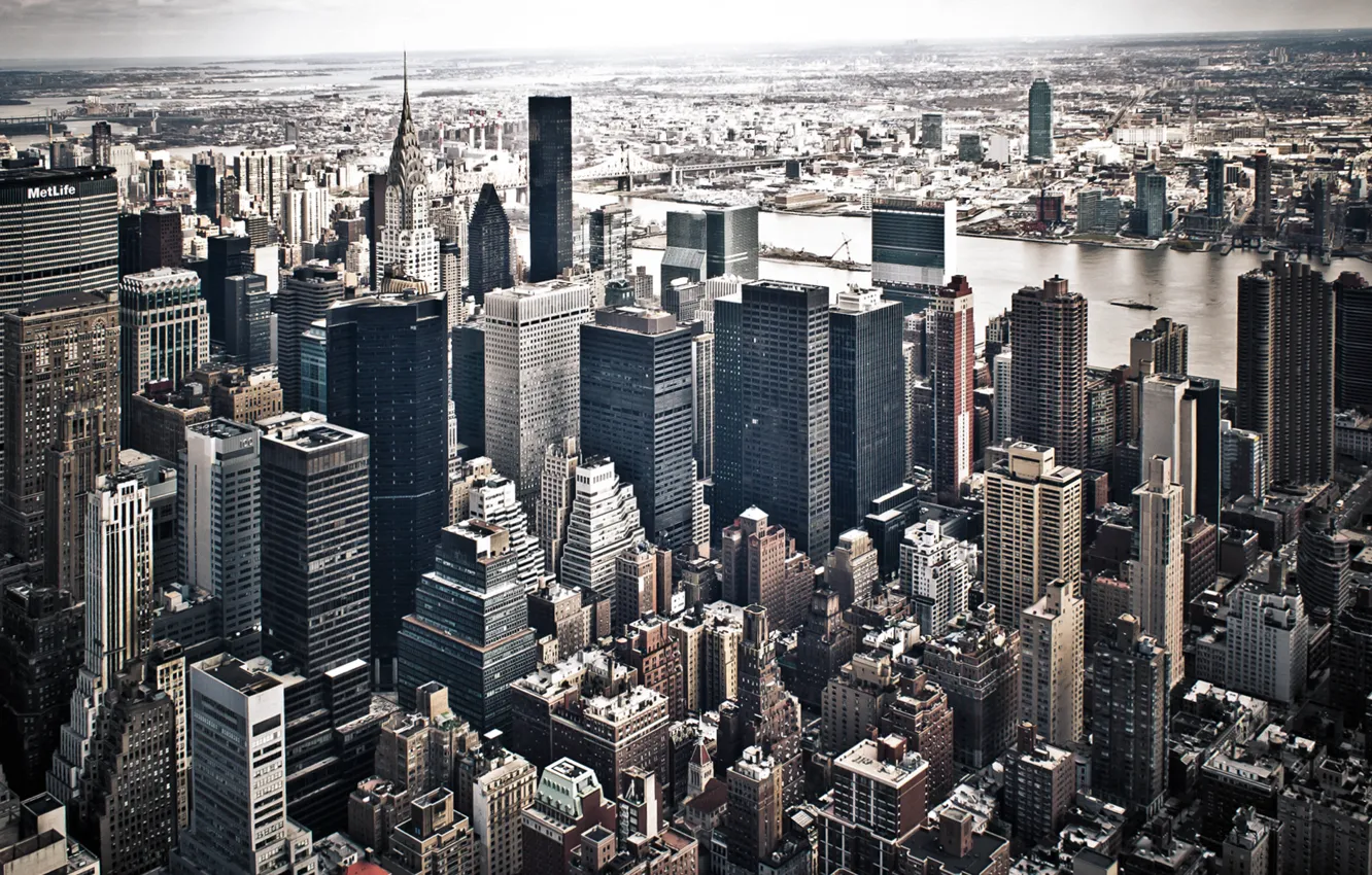 Photo wallpaper the city, building, skyscrapers, new York, USA, megapolis, New York