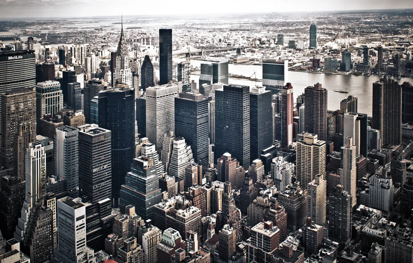 Photo wallpaper the city, building, New York, skyscrapers, USA, megapolis, New York