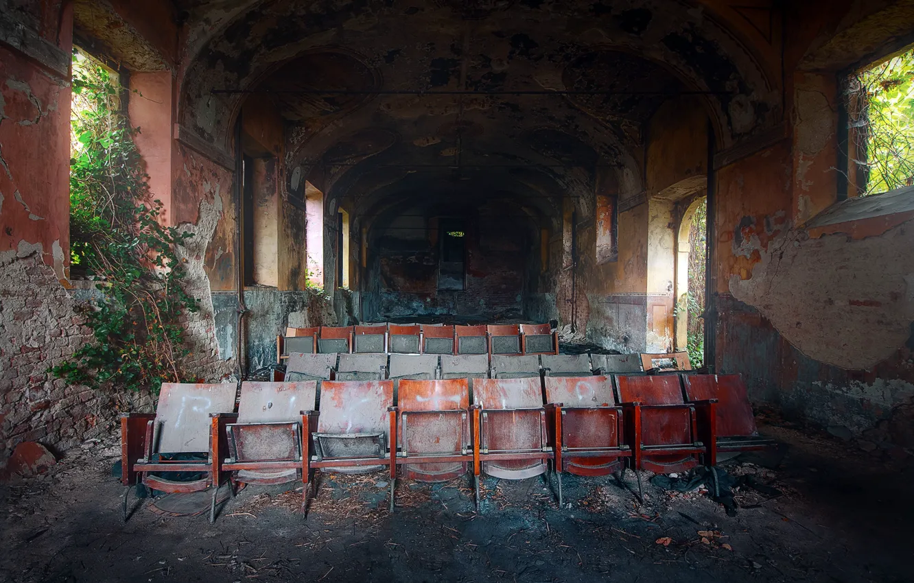 Photo wallpaper background, chair, hall