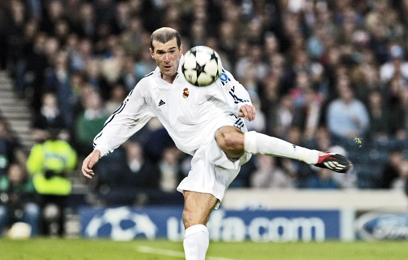 Photo wallpaper football, Real Madrid, Real Madrid, League Champions, Zinedine Zidane, Zinedine Zidane, legendary goal