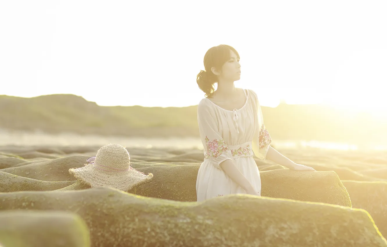 Photo wallpaper summer, look, girl, light, Asian