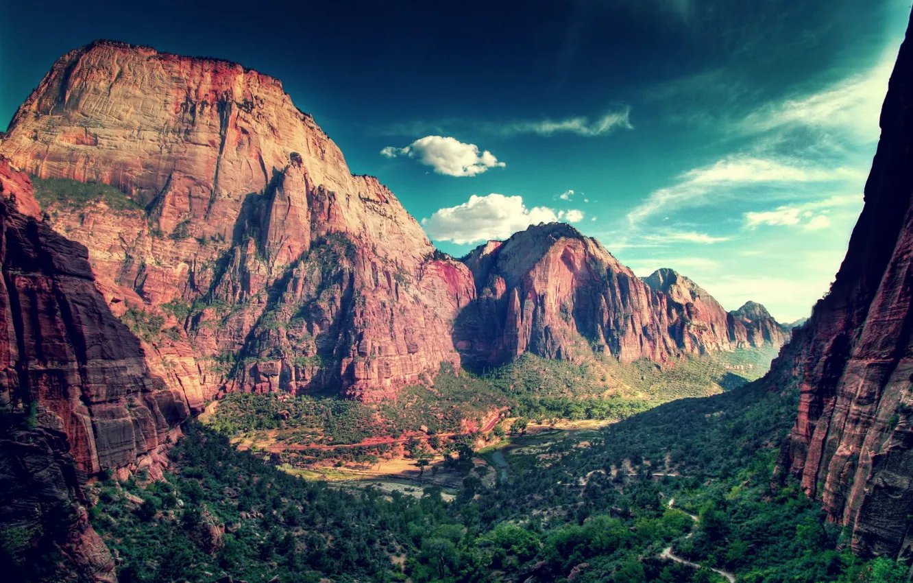 Photo wallpaper mountains, nature, canyon