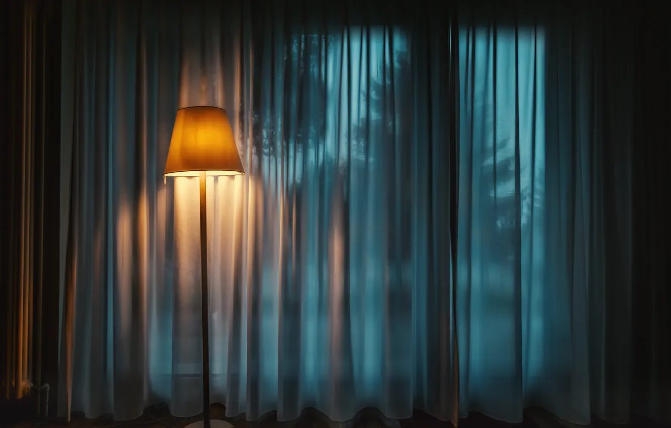 Photo wallpaper room, lamp, window