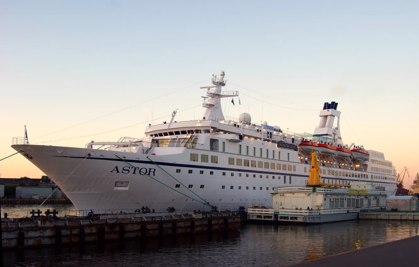 Photo wallpaper stay, the evening, liner, cruise