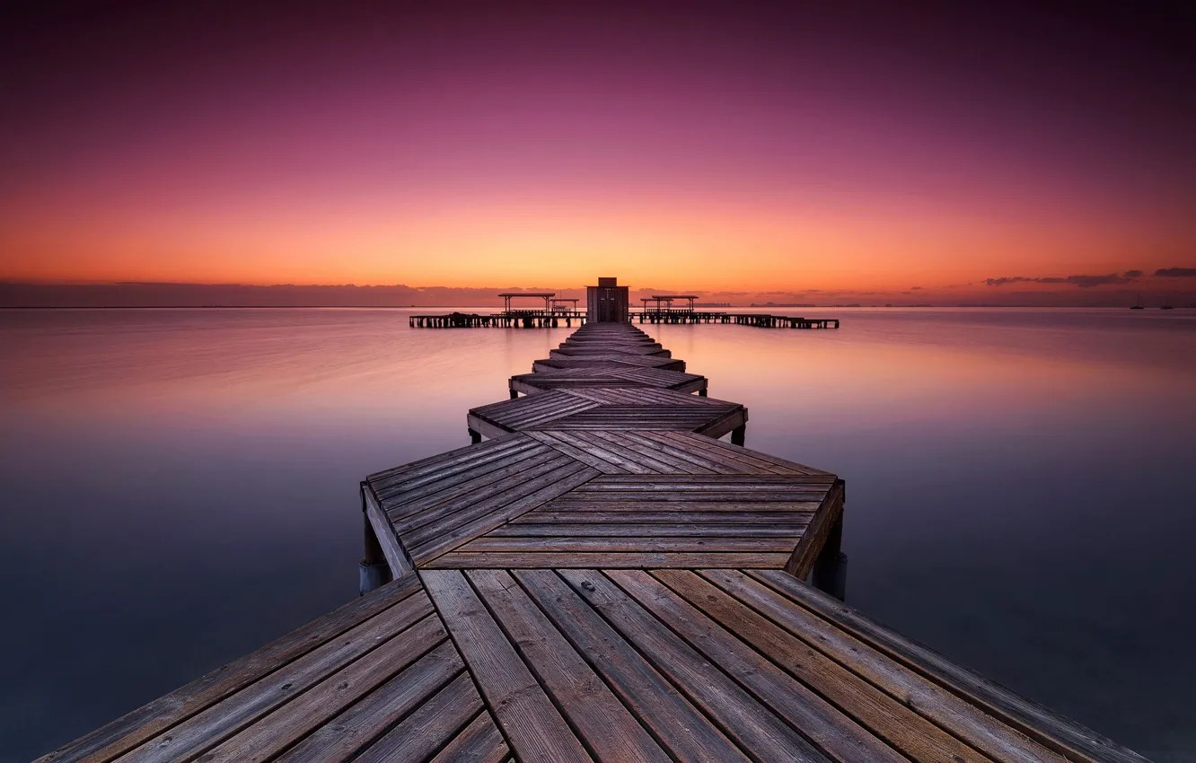 Photo wallpaper sea, the sky, Board, the evening, pierce, a pleasure