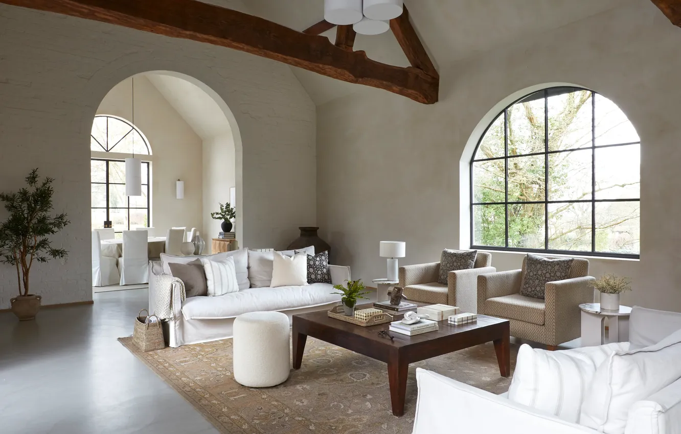 Photo wallpaper design, style, Villa, interior, living room, dining room, for Modern Home Décor, by Hudson Home